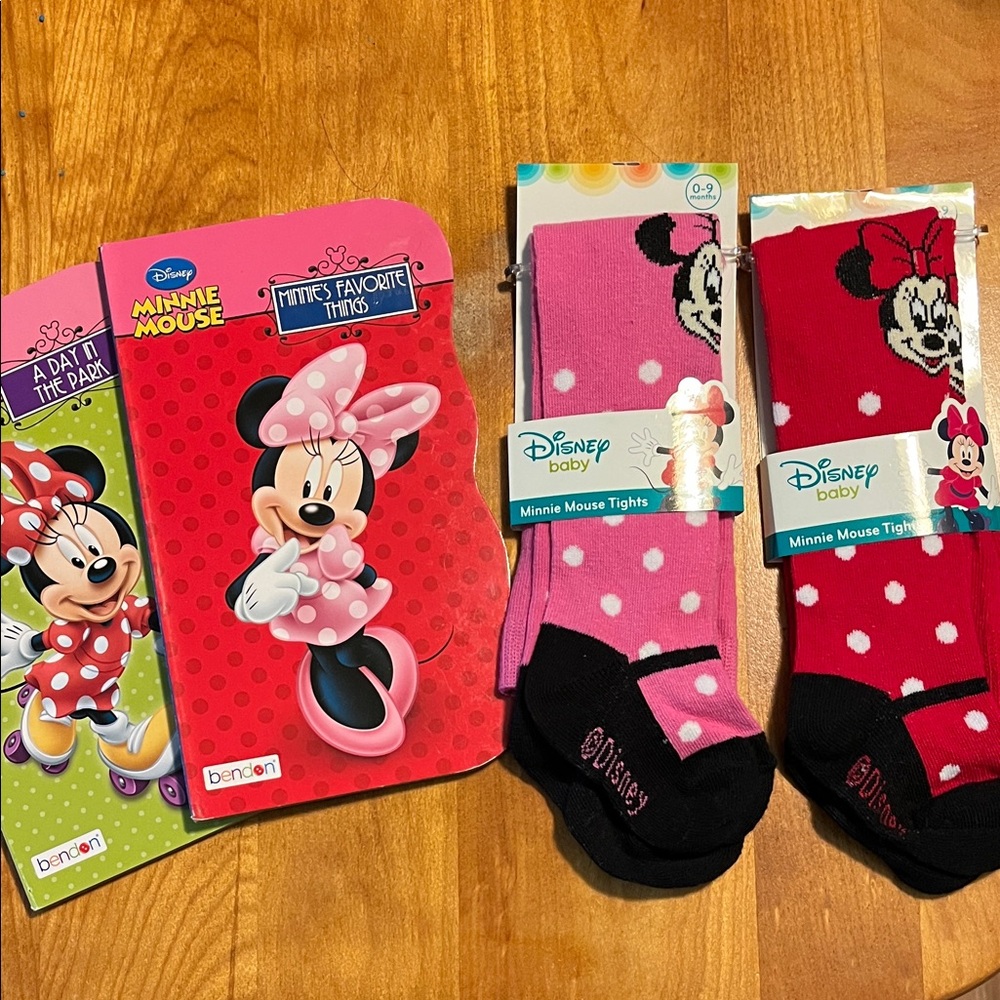 Disney Minnie Mouse Book & Tights Set